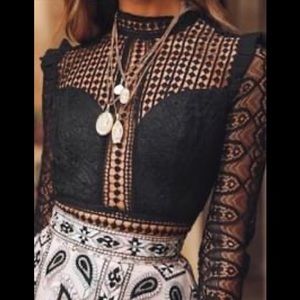 Hello Molly crochet body suit